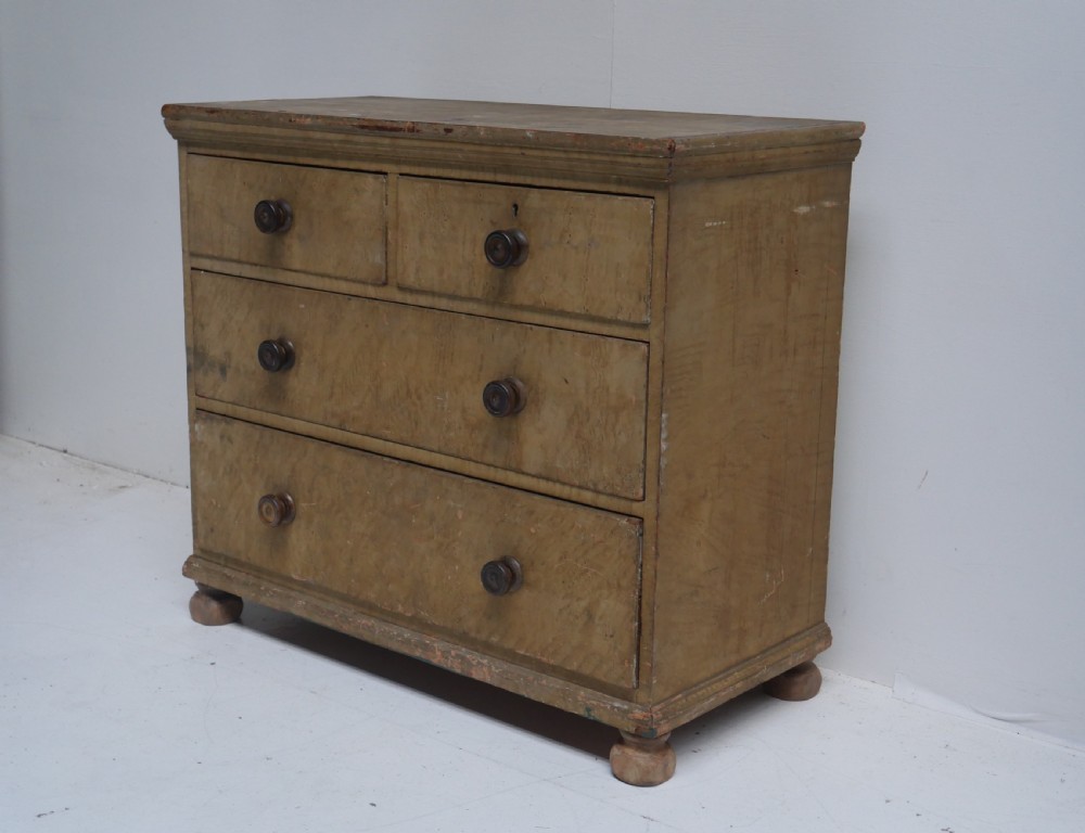 19thC Original Painted Chest of Drawers