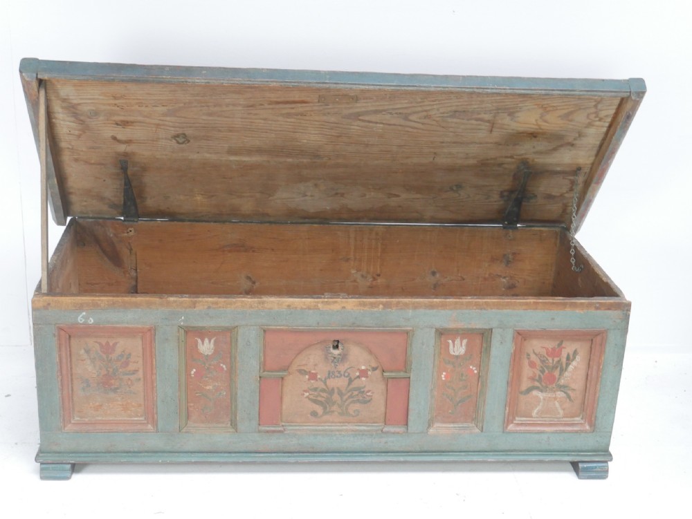 Swedish Painted Coffer dated 1836 View XI