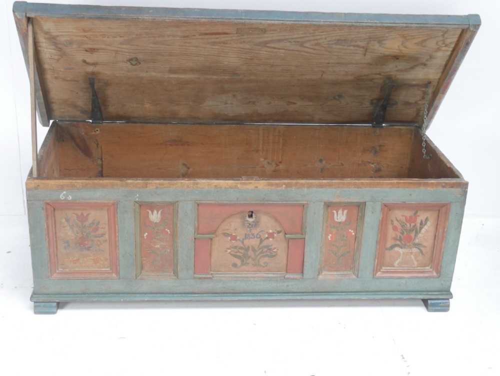 Swedish Painted Coffer dated 1836 View XII