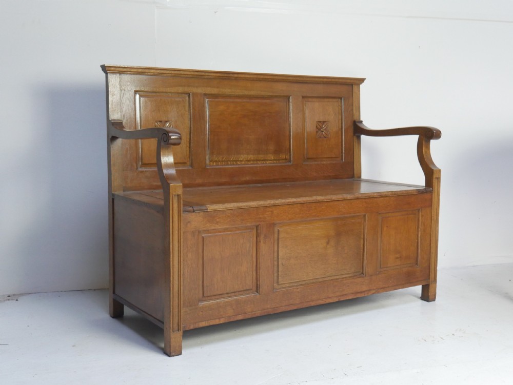 Oak Bench Settle View XVII