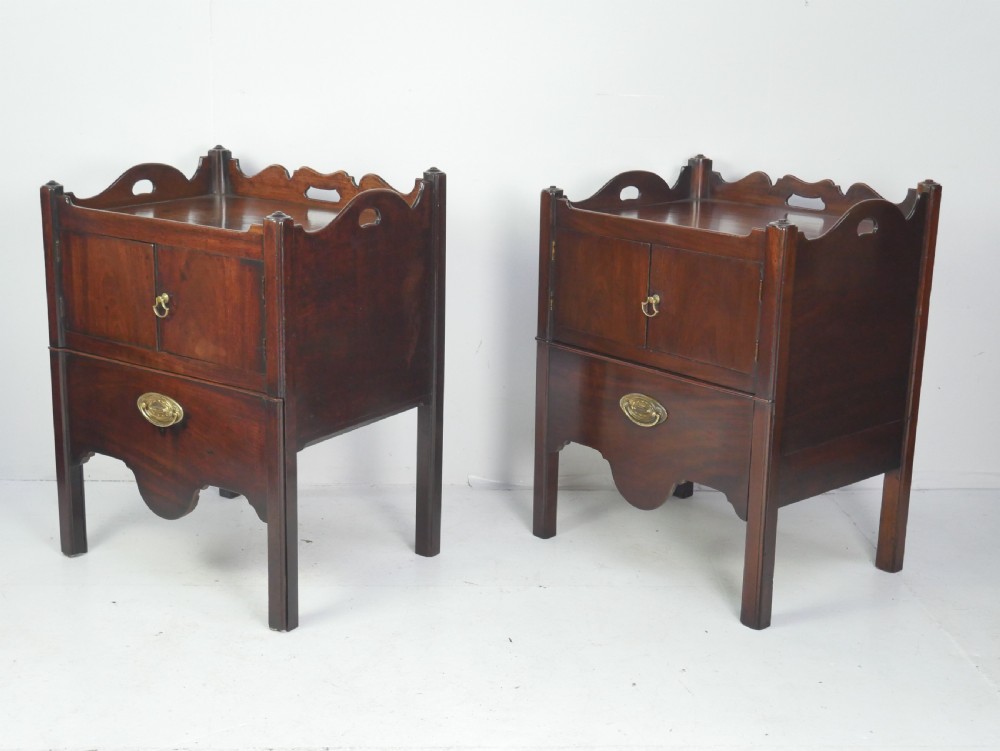Matched Pair Georgian Bedside Cabinets View XVII