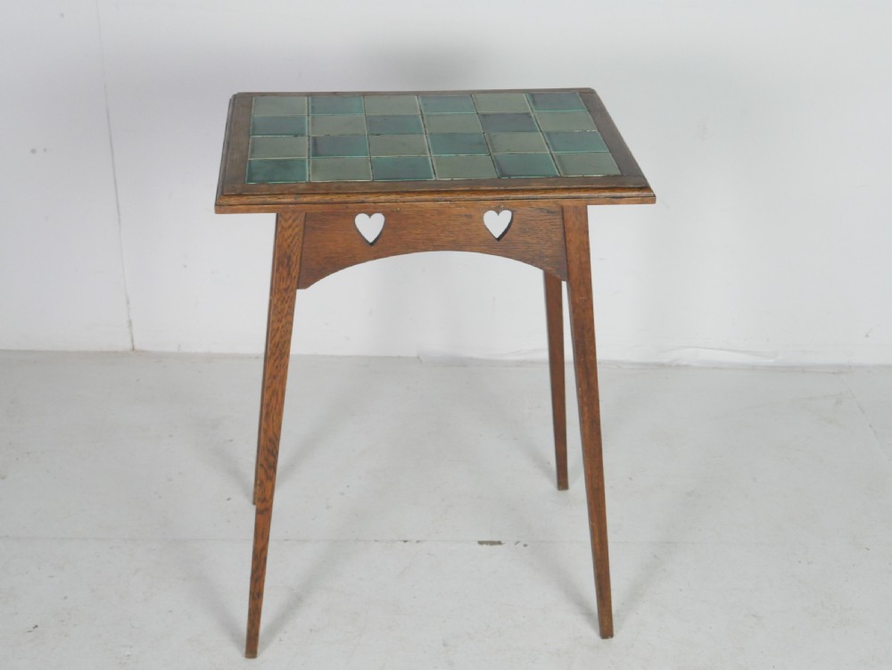 Oak Tile Top Side Table