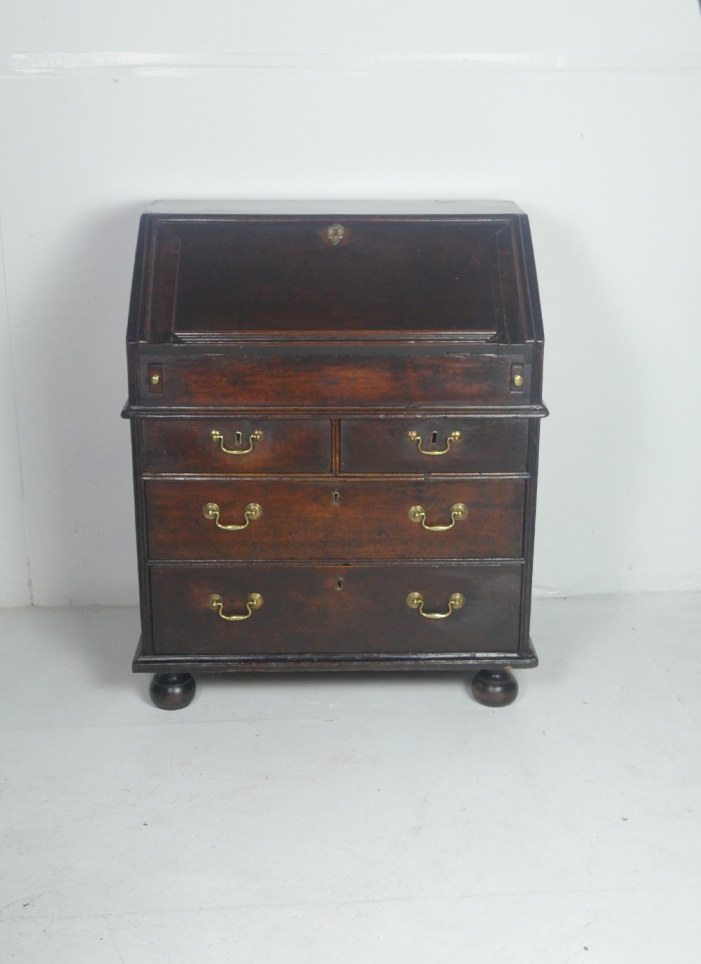 Small Queen Ann Oak Bureau View XIV