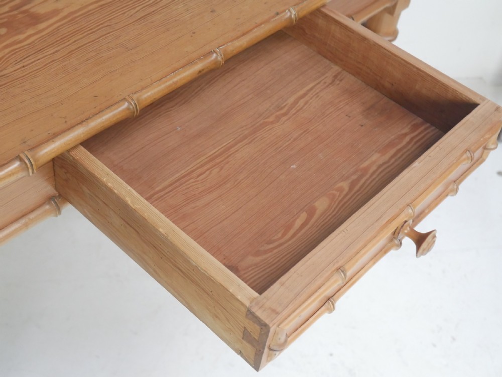 Pine Faux Bamboo Side - Writing Table View VIII
