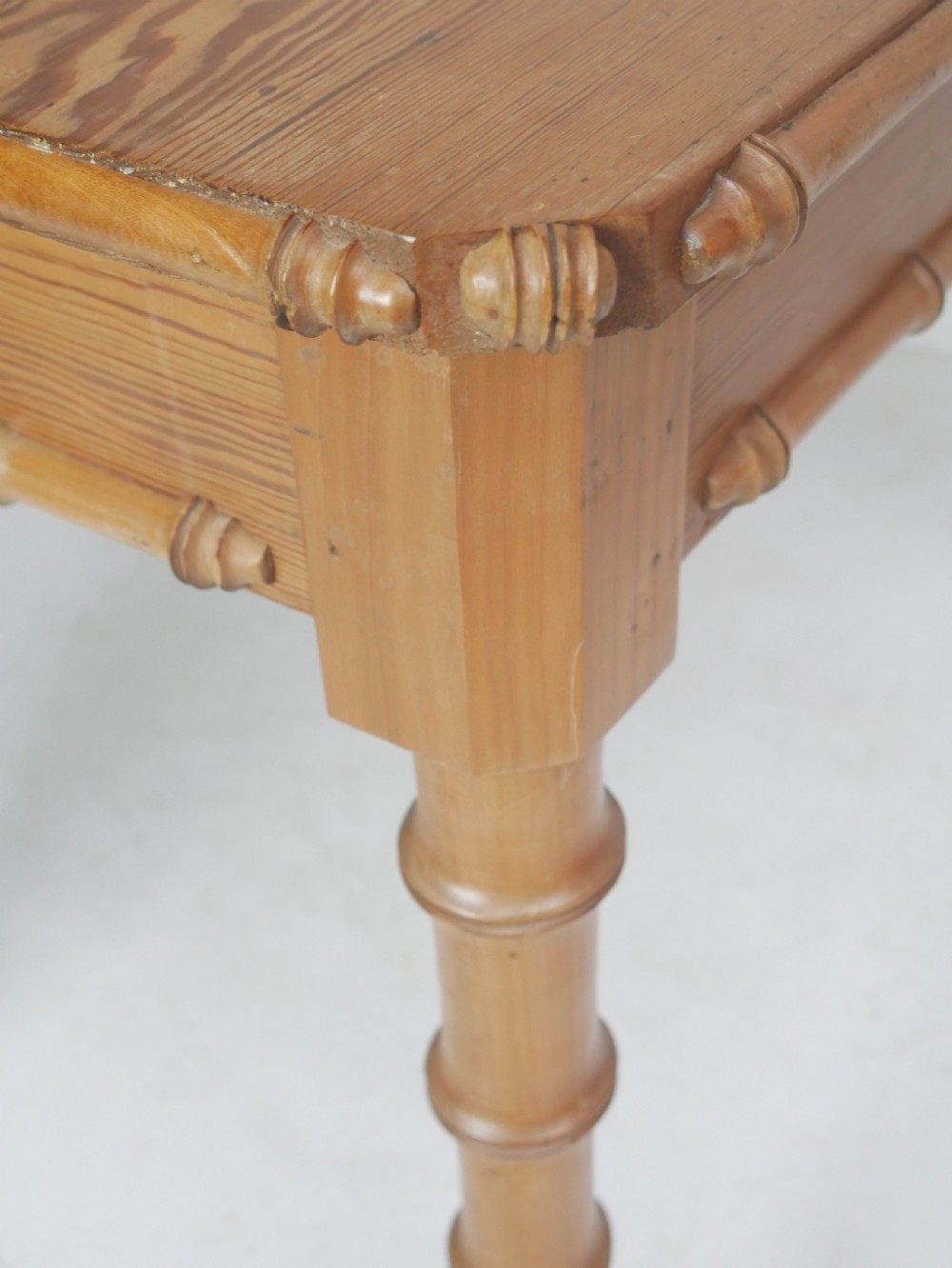 Pine Faux Bamboo Side - Writing Table View XII