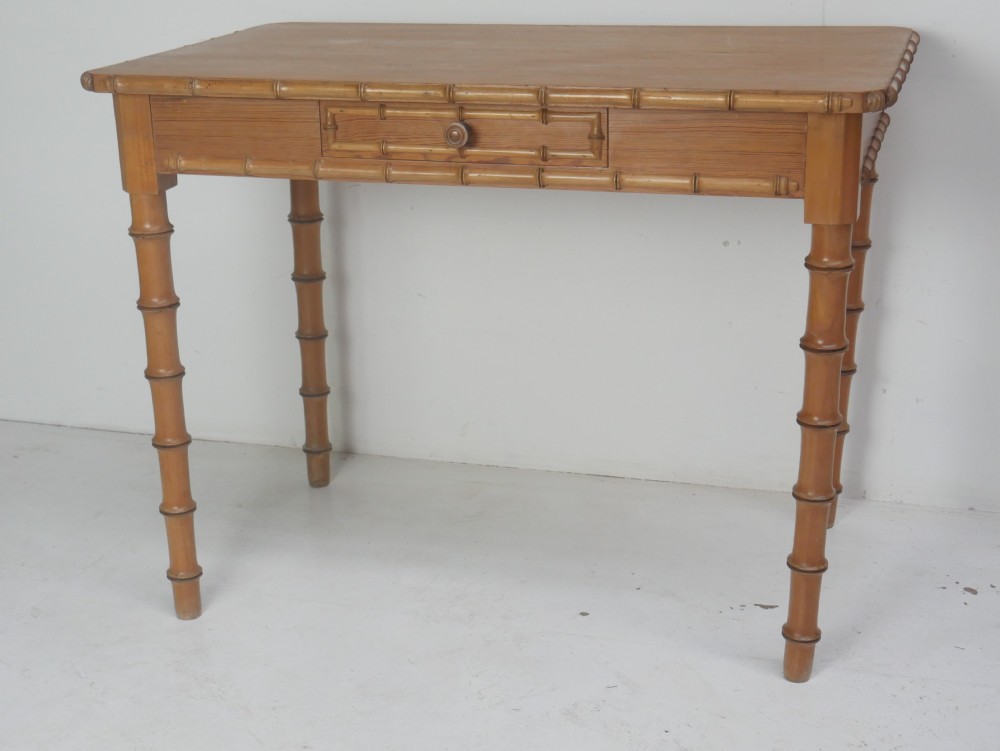 Pine Faux Bamboo Side - Writing Table View XIII
