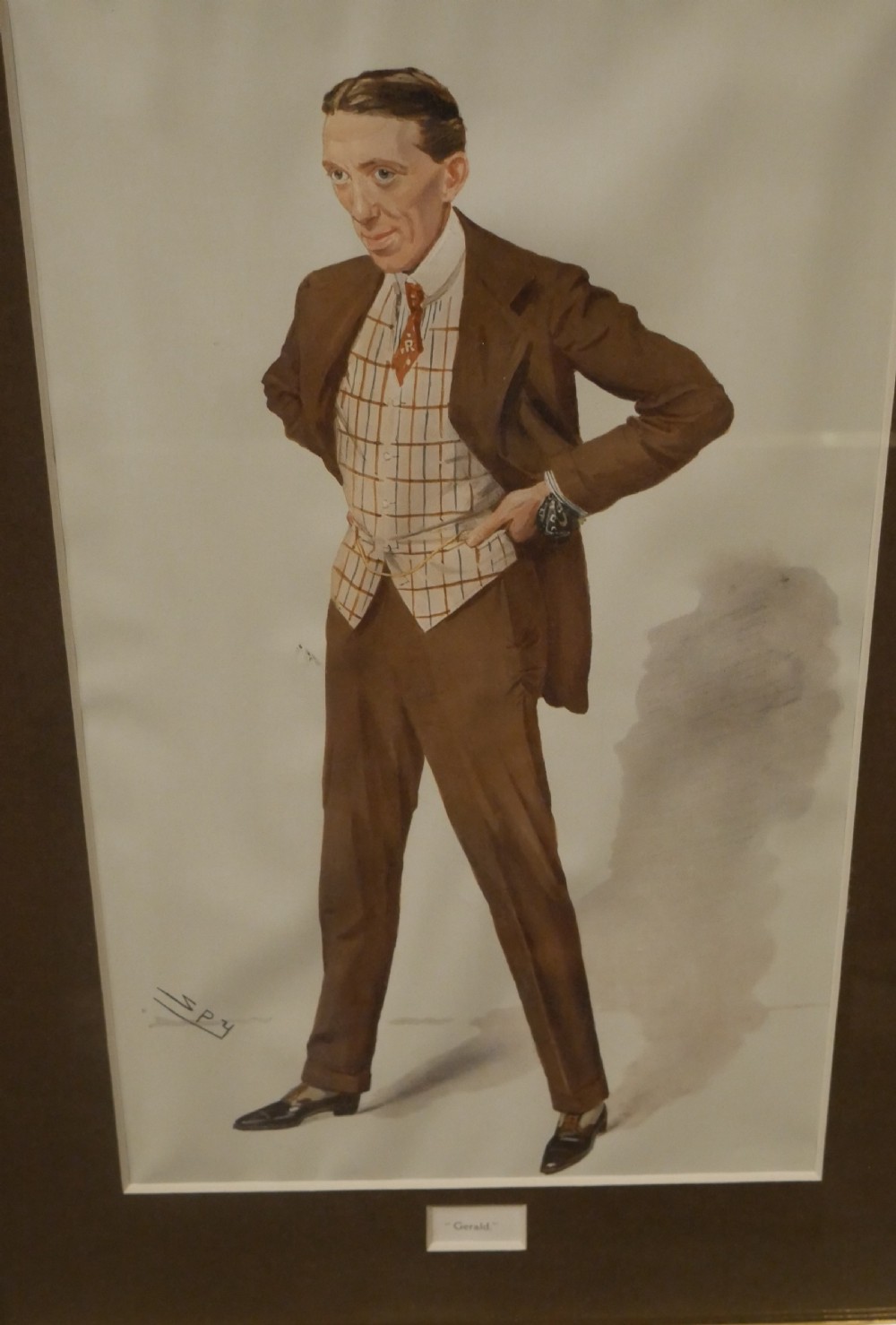 A collection of six framed antique Vanity Fair lithograph prints featuring caricatures of men in formal Victorian and Edwardian attire. View IV