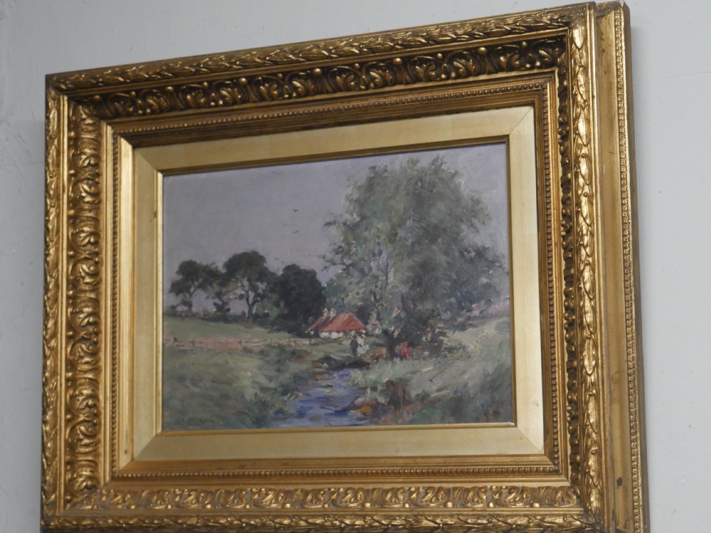 19th Century Painting Country Scene View VIII