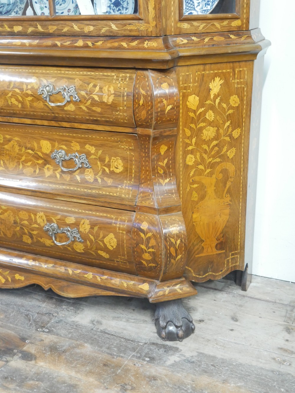 Dutch Marquetry Display Cabinet View IV