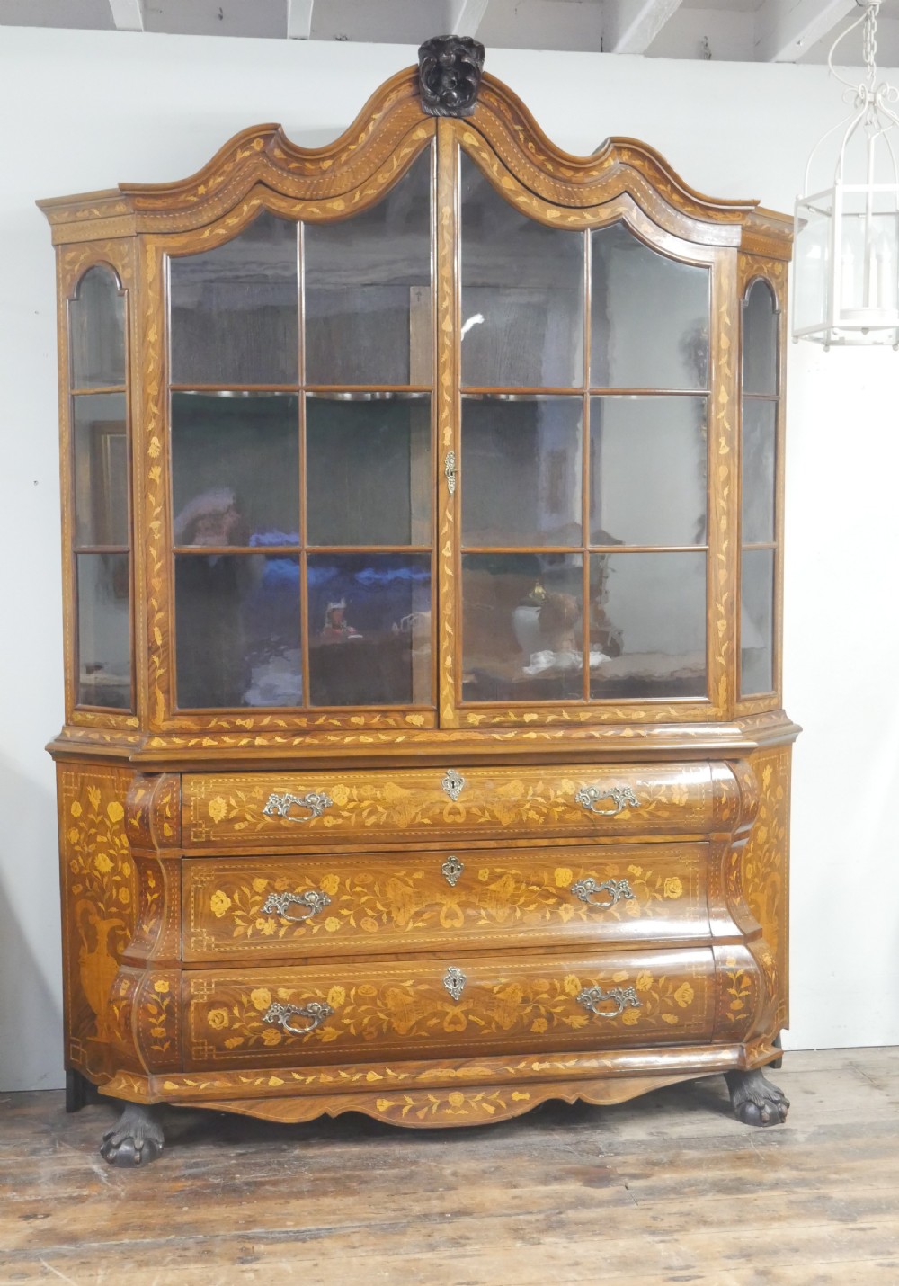 Dutch Marquetry Display Cabinet View XV