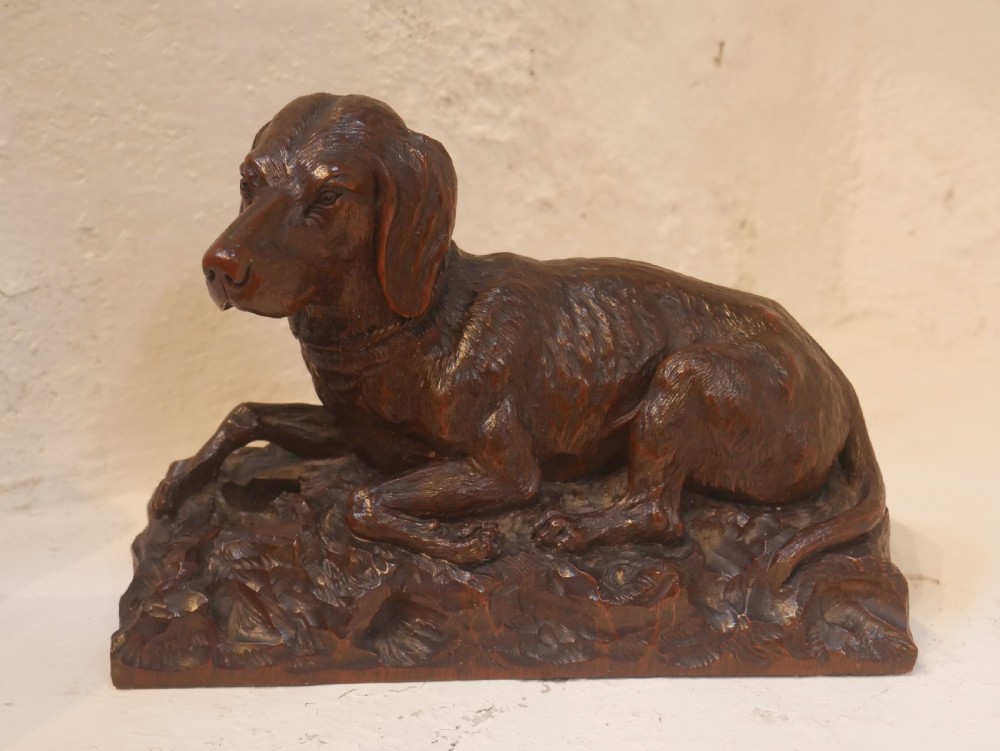 Black Forest Carved Dog