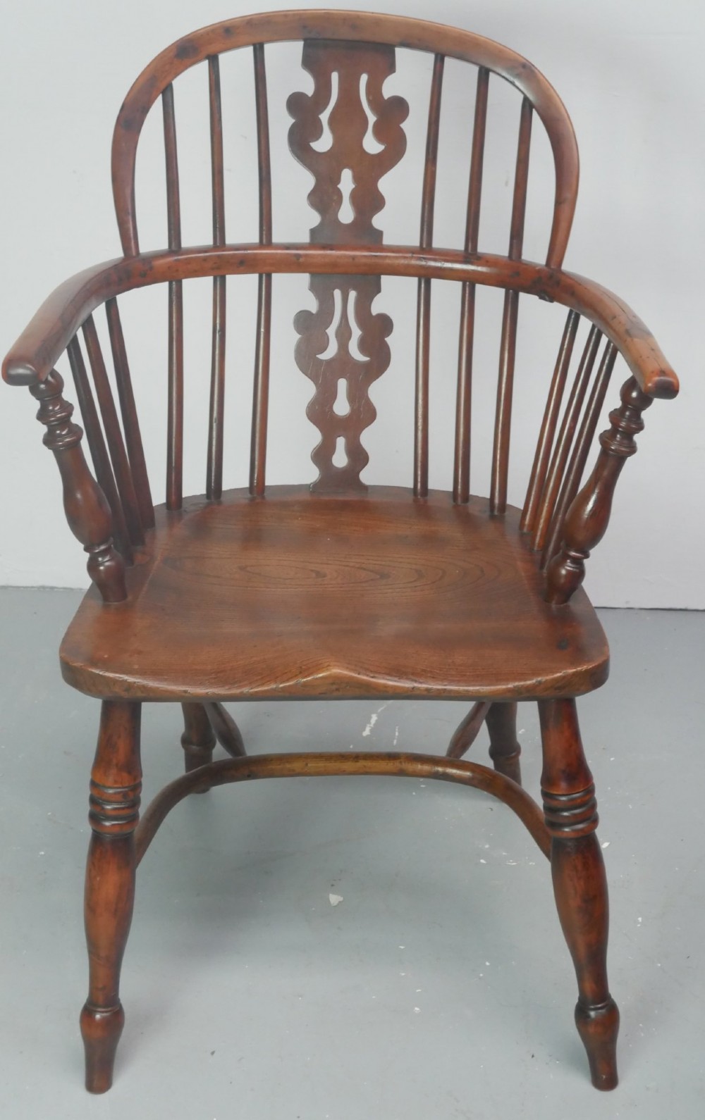 Pair Yew & Elm Windsor Armchairs View IV