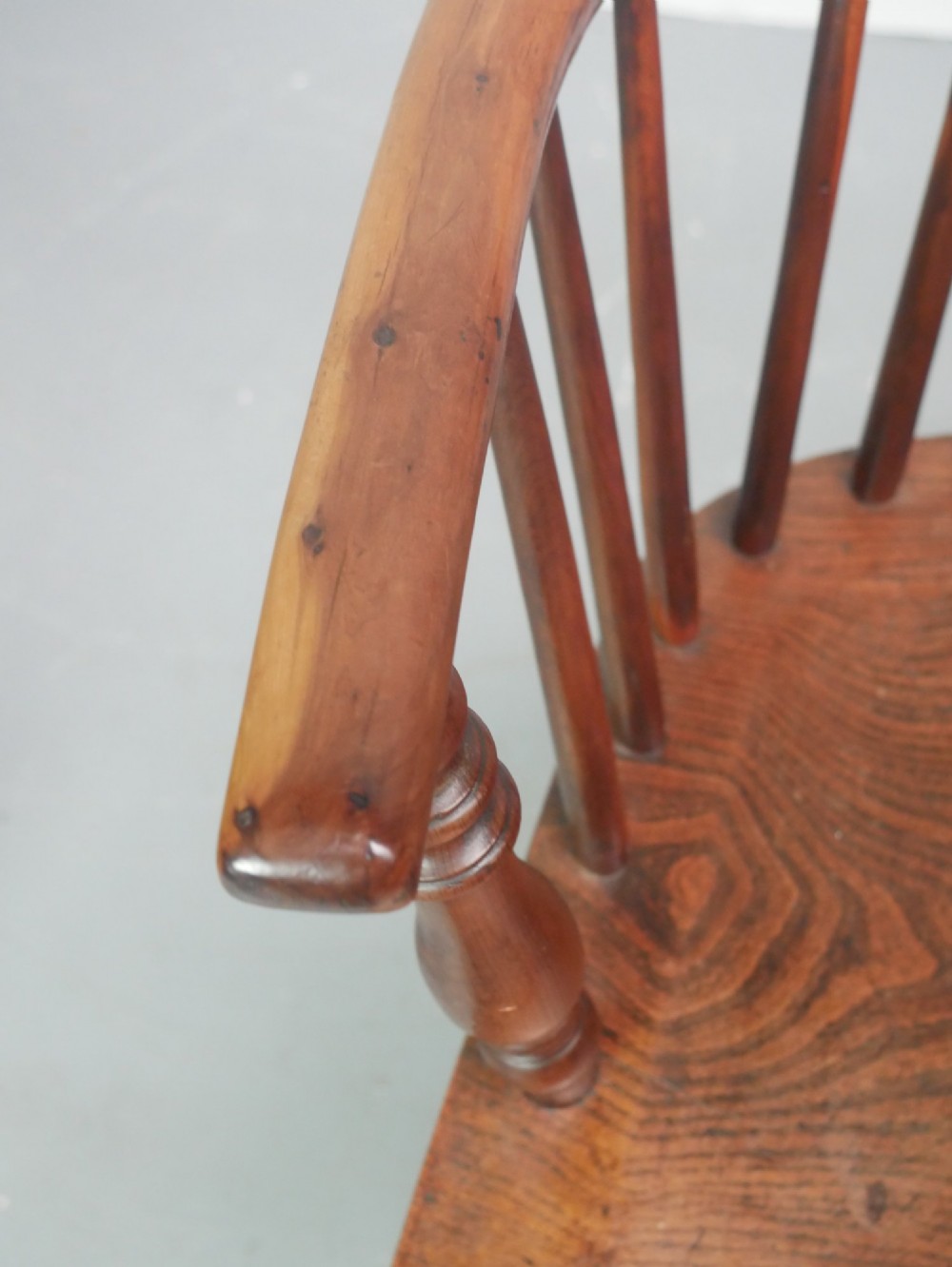 Pair Yew & Elm Windsor Armchairs View IX