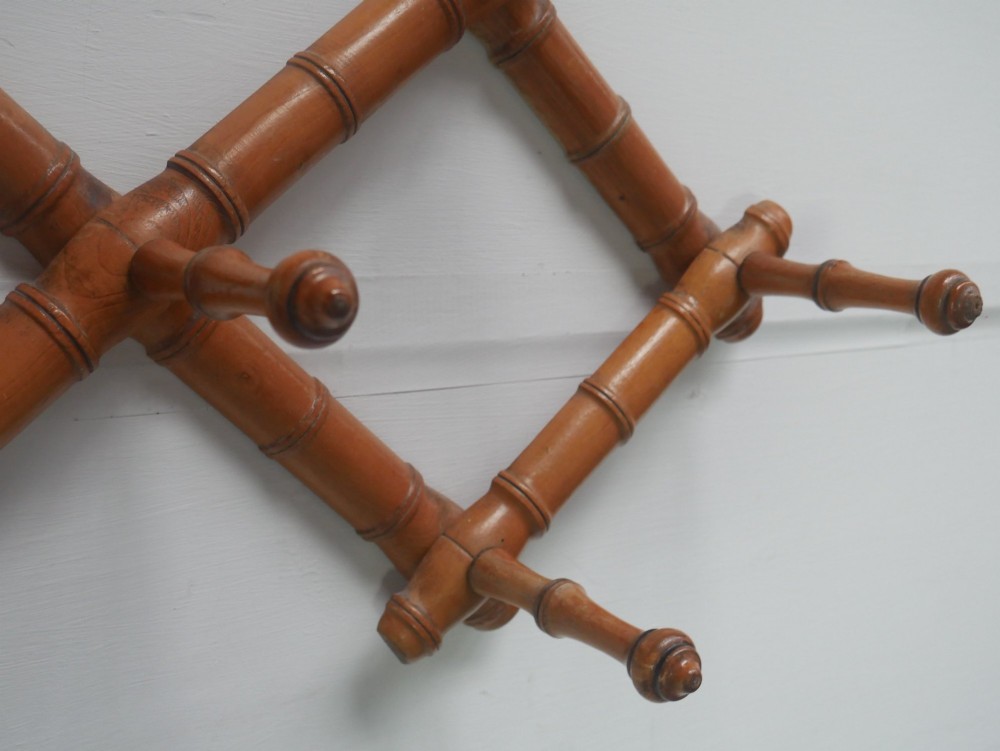 Faux Bamboo Wall Hat Coat Hooks View III