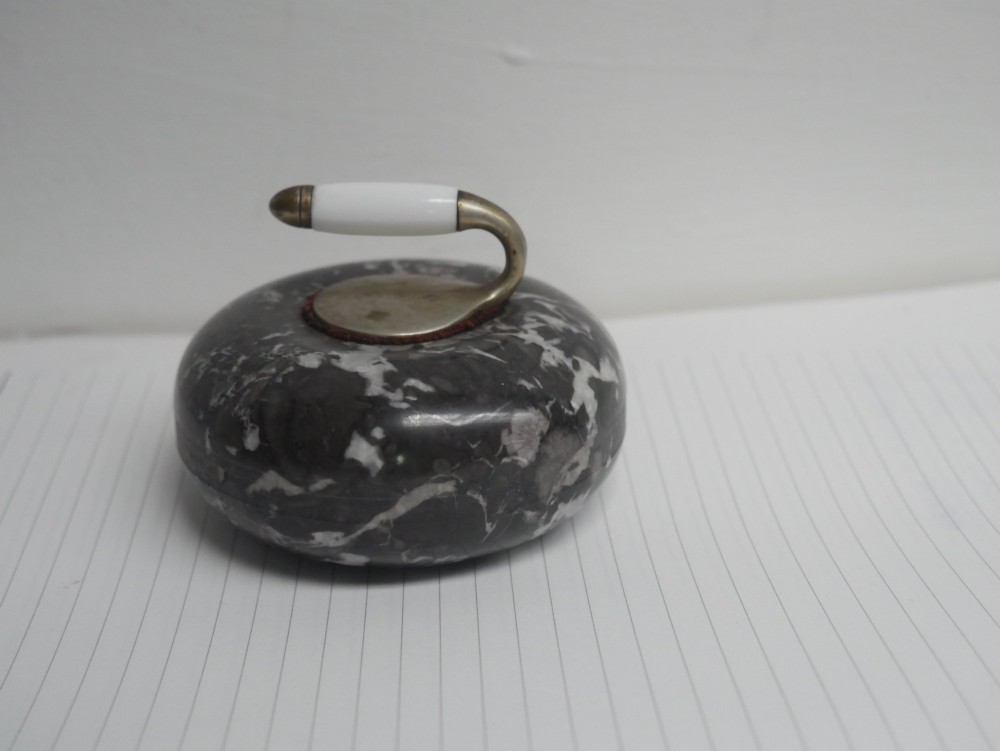 Small Curling Stone Paperweight View II