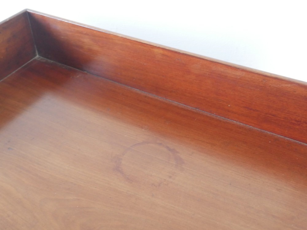 A 19th-century mahogany writing table featuring turned legs, a single frieze drawer with wooden knobs, and a raised gallery back. View VII