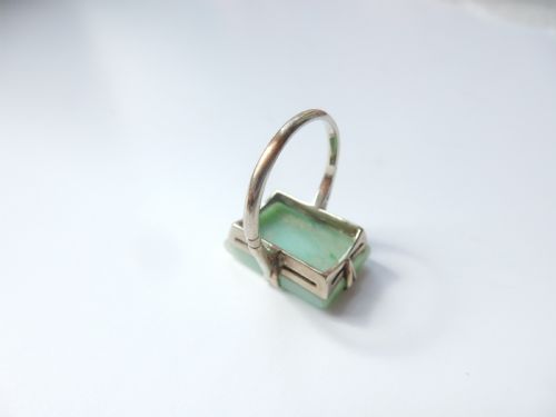 ART DECO STERLING SILVER CARVED JADE RING US SIZE 5 14 UK L - ADDITIONAL PHOTO 7