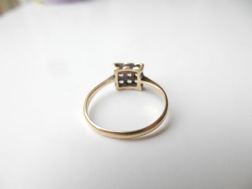 ART DECO 9CT GOLD DIAMOND PLAQUE RING - ADDITIONAL PHOTO 6
