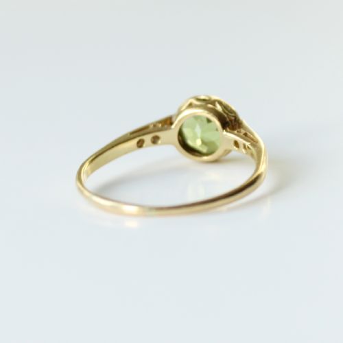 ANTIQUE 18CT GOLD PERIDOT DIAMOND RING - ADDITIONAL PHOTO 3