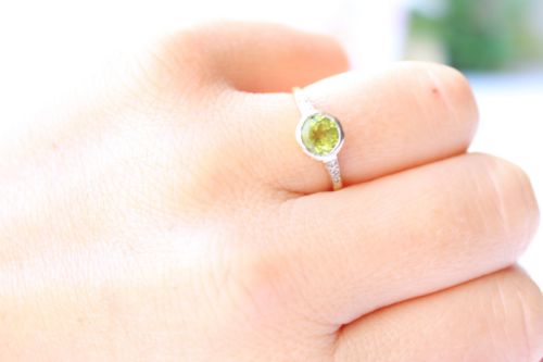 ANTIQUE 18CT GOLD PERIDOT DIAMOND RING - ADDITIONAL PHOTO 6