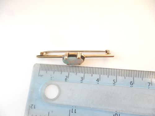 ANTIQUE 9CT GOLD OPAL DOUBLET BROOCH - ADDITIONAL PHOTO 4