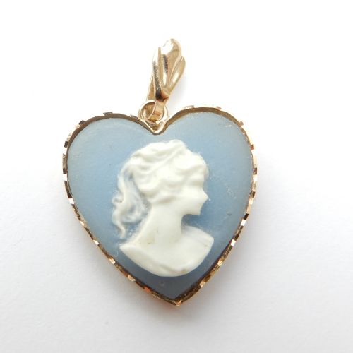VINTAGE 9CT GOLD CAMEO LADY PENDANT - ADDITIONAL PHOTO 1