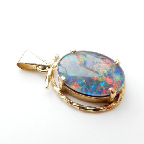 9CT GOLD OPAL PENDANT - ADDITIONAL PHOTO 1