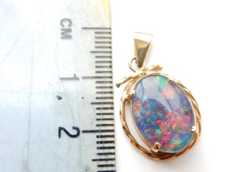 9CT GOLD OPAL PENDANT - ADDITIONAL PHOTO 2