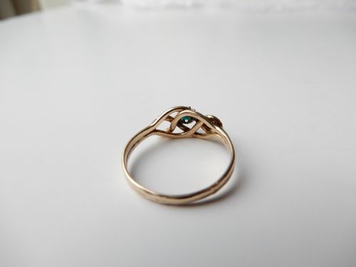 ANTIQUE 9CT GOLD TURQUOISE RING - ADDITIONAL PHOTO 4