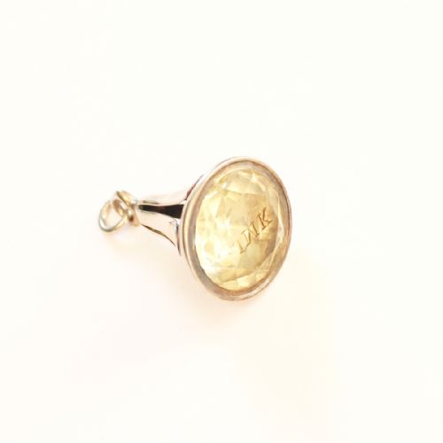 ANTIQUE 9CT GOLD FACETED CITRINE FOB SEAL - ADDITIONAL PHOTO 5