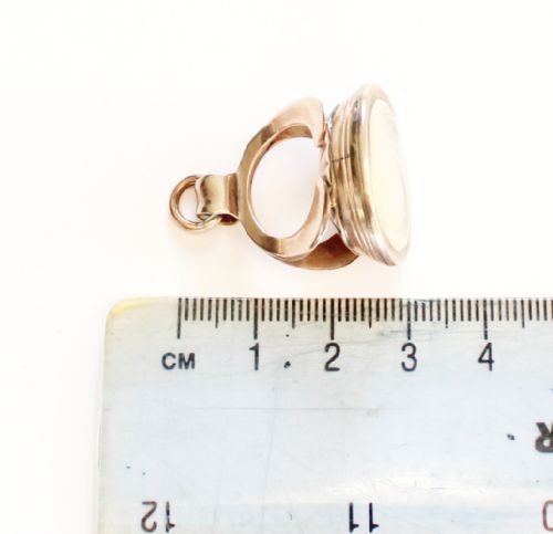 HEAVY ANTIQUE 9CT GOLD FOB SEAL - ADDITIONAL PHOTO 5