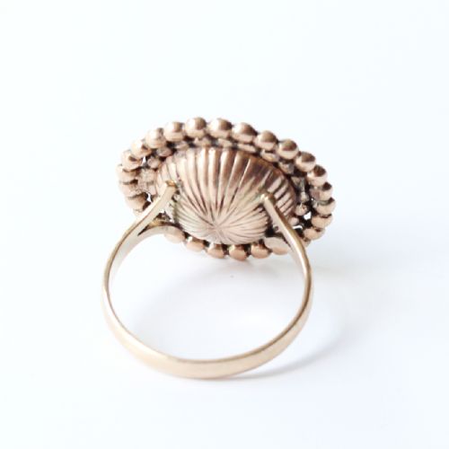 ANTIQUE 9CT GOLD AMETHYST PEARL HALO RING - ADDITIONAL PHOTO 2