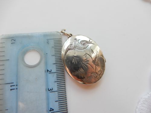 VICTORIAN STERLING SILVER AESTHETIC PERIOD SWALLOW LOCKET - ADDITIONAL PHOTO 3