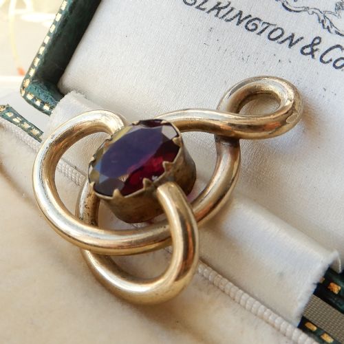ANTIQUE PINCHBECK GARNET PASTE KNOT PENDANT - ADDITIONAL PHOTO 2