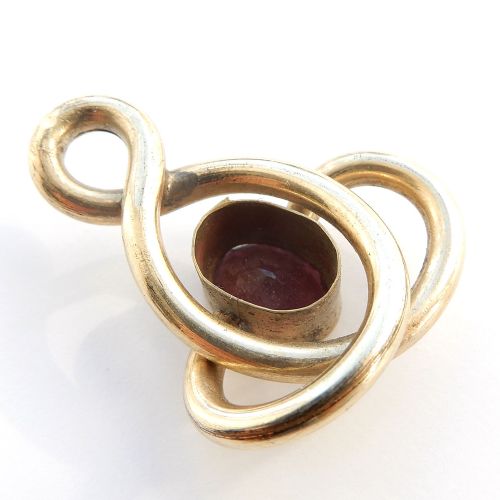 ANTIQUE PINCHBECK GARNET PASTE KNOT PENDANT - ADDITIONAL PHOTO 6
