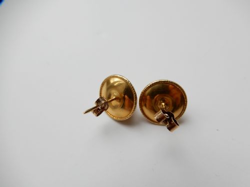 VICTORIAN 15CT GOLD TURQUOISE STUD EARRING - ADDITIONAL PHOTO 2