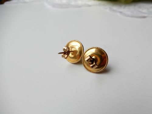 VICTORIAN 15CT GOLD TURQUOISE STUD EARRING - ADDITIONAL PHOTO 3