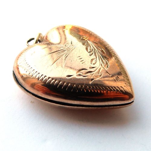ANTIQUE 9CT ROSE GOLD BACK FRONT SWALLOW LOCKET - ADDITIONAL PHOTO 3