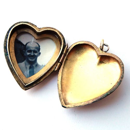 ANTIQUE 9CT ROSE GOLD BACK FRONT SWALLOW LOCKET - ADDITIONAL PHOTO 6