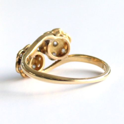 ANTIQUE 18CT GOLD DIAMOND TOI ET MOI RING - ADDITIONAL PHOTO 4