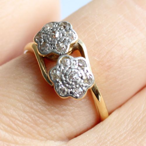 ANTIQUE 18CT GOLD DIAMOND TOI ET MOI RING - ADDITIONAL PHOTO 6
