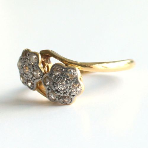 ANTIQUE 18CT GOLD DIAMOND TOI ET MOI RING - ADDITIONAL PHOTO 7