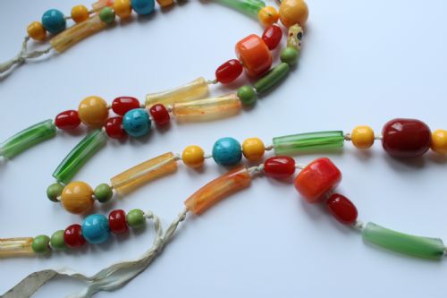 ANTIQUE BAKELITE BUTTERSCOTCH AMBER BEAD NECKLACE - ADDITIONAL PHOTO 7