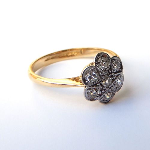 ART DECO 18CT GOLD PLATINUM DIAMOND RING HENRY GRIFFITH SONS - ADDITIONAL PHOTO 4