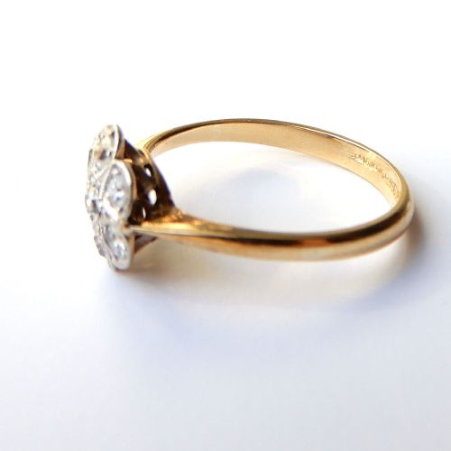 ART DECO 18CT GOLD PLATINUM DIAMOND RING HENRY GRIFFITH SONS - ADDITIONAL PHOTO 5