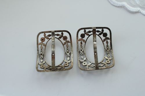 ANTIQUE GEORGIAN FRENCH PASTE STEEL FILIGREE SHOE BUCKLES - ADDITIONAL PHOTO 5