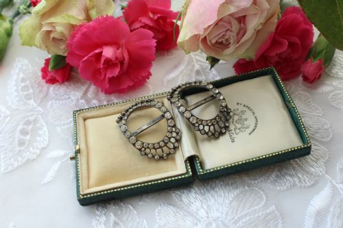 ANTIQUE GEORGIAN FRENCH PASTE SHOE BUCKLES - ADDITIONAL PHOTO 1