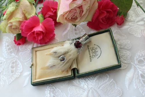 VINTAGE 1950'S SCOTTISH GROUSE FOOT RHINESTONE BROOCH PIN - ADDITIONAL PHOTO 1