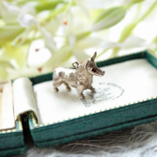 Vintage Sterling Silver Corgi Dog Charm