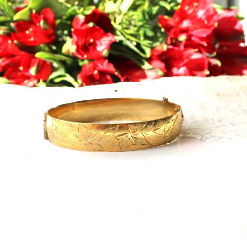 Vintage 9ct Metal Core Rolled Gold Bracelet Bangle